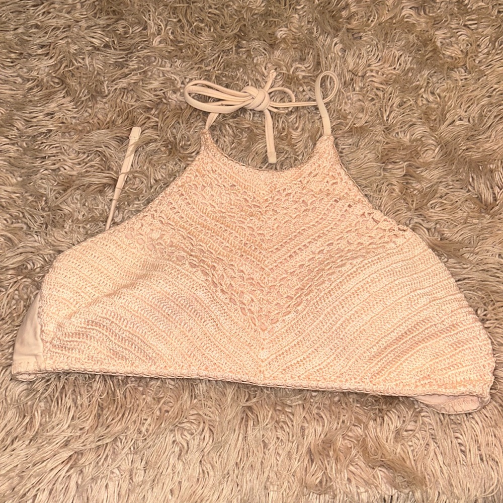 IKA KUL BABY PINK CROTCHET SWIM TOP